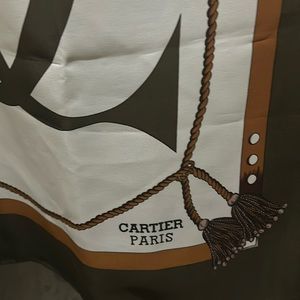 CARTIER! AUTHENTIC! 100% SILK-MADE IN PARIS FRANCE-ROLLED EDGE-OLIVE,IVORY,ETC